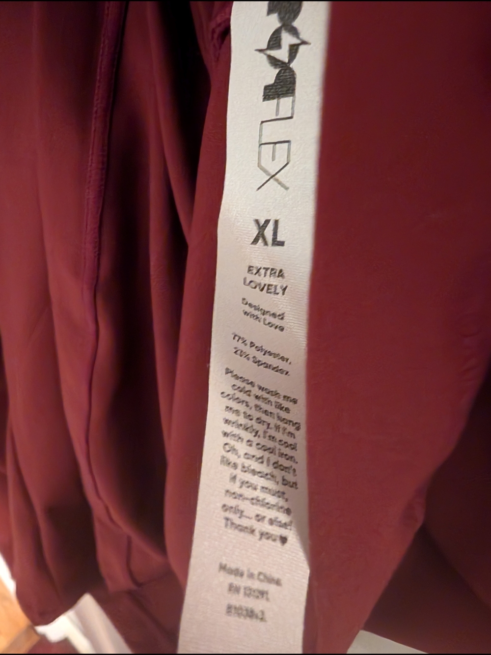 Popflex Call Me Baby Long Sleeve Crewneck Top in Crimson New - Picture 6 of 6